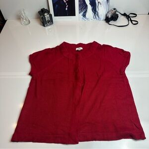 LOFT Y2K Rabbit Hair Wool Blend Hidden Button Cardigan XL Cranberry Red